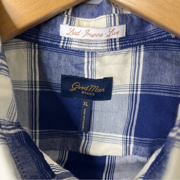 Good Man Brand Men’s Plaid Button Down Shirt Blue Size XL - Picture 4 of 6